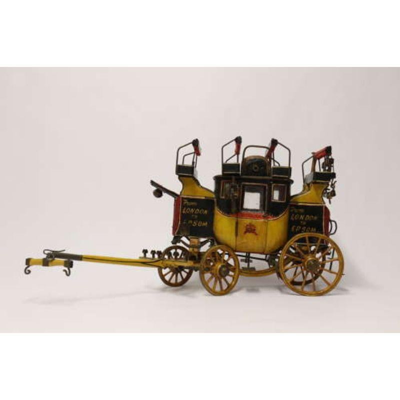 A rare Edwardian Model of an 18th C London to Epsom Stagecoach

This superb Edwardian scratch built model stagecoach dates to circa 1900. It is in very good original condition and has been painstakingly built and hand painted to great detail in