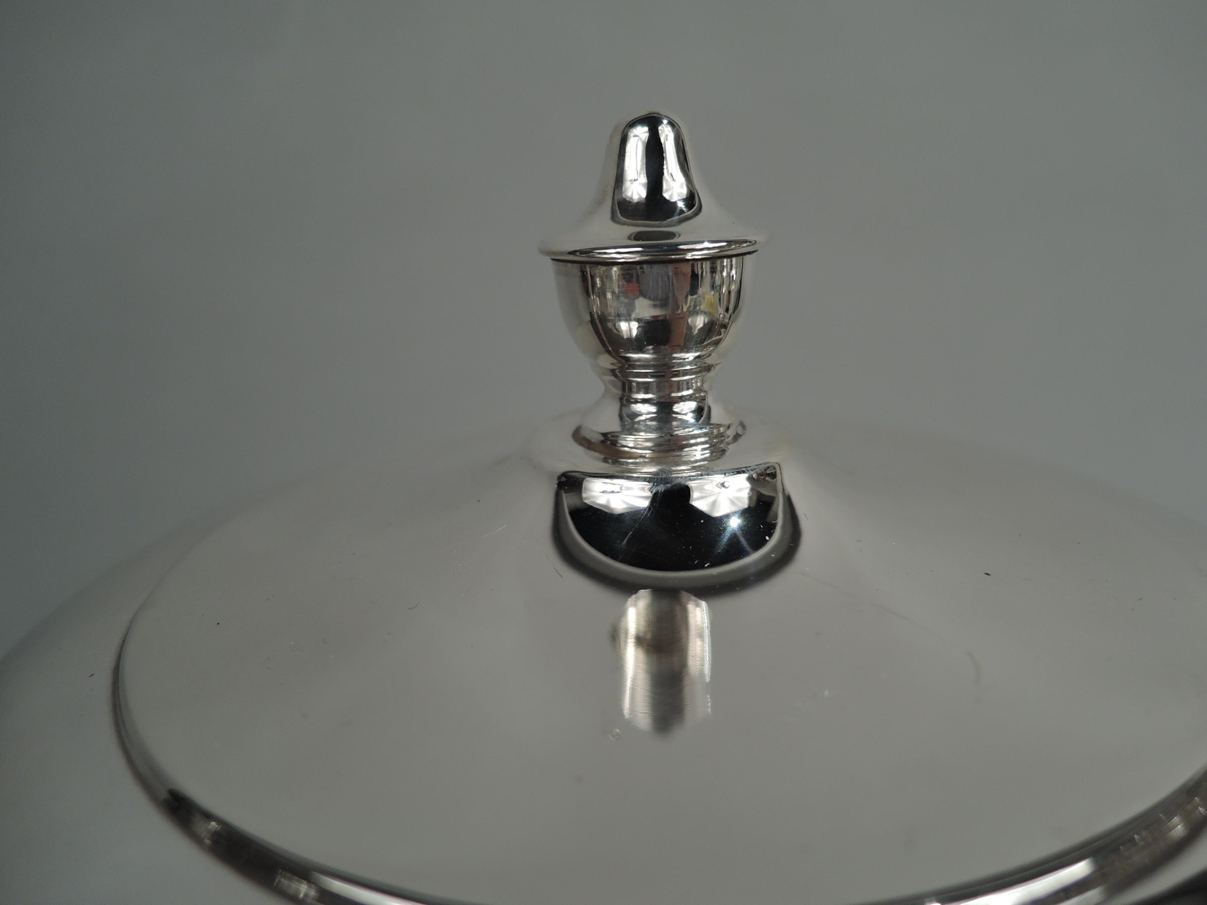 Neoclassical Revival English Modern Classical Sterling Silver Covered Trophy Cup, 1963 For Sale