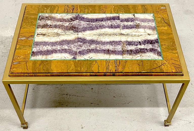 English Modern Coffee Table with Antique Blue John 'Atrib.' White