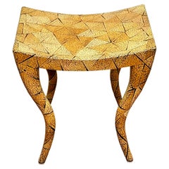 English Modern Exotic Crackle Lacquered Sculptural Bench, R&Y Augousti, London