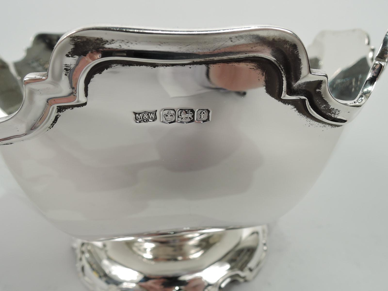 English Modern Georgian Monteith-Style Sterling Silver Bowl For Sale 1