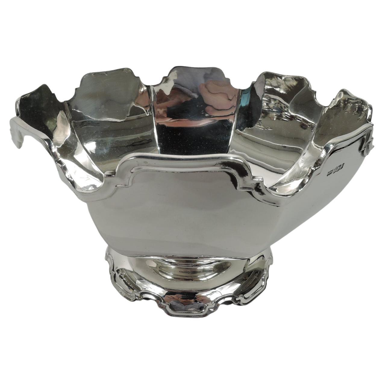 English Modern Georgian Monteith-Style Sterling Silver Bowl For Sale