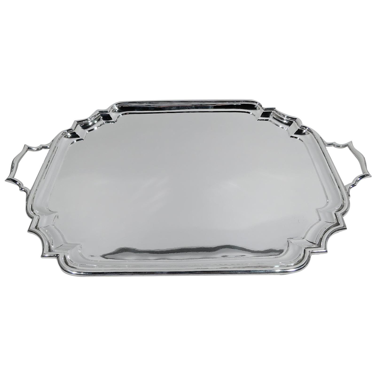 English Modern Georgian Sterling Silver Tea Tray