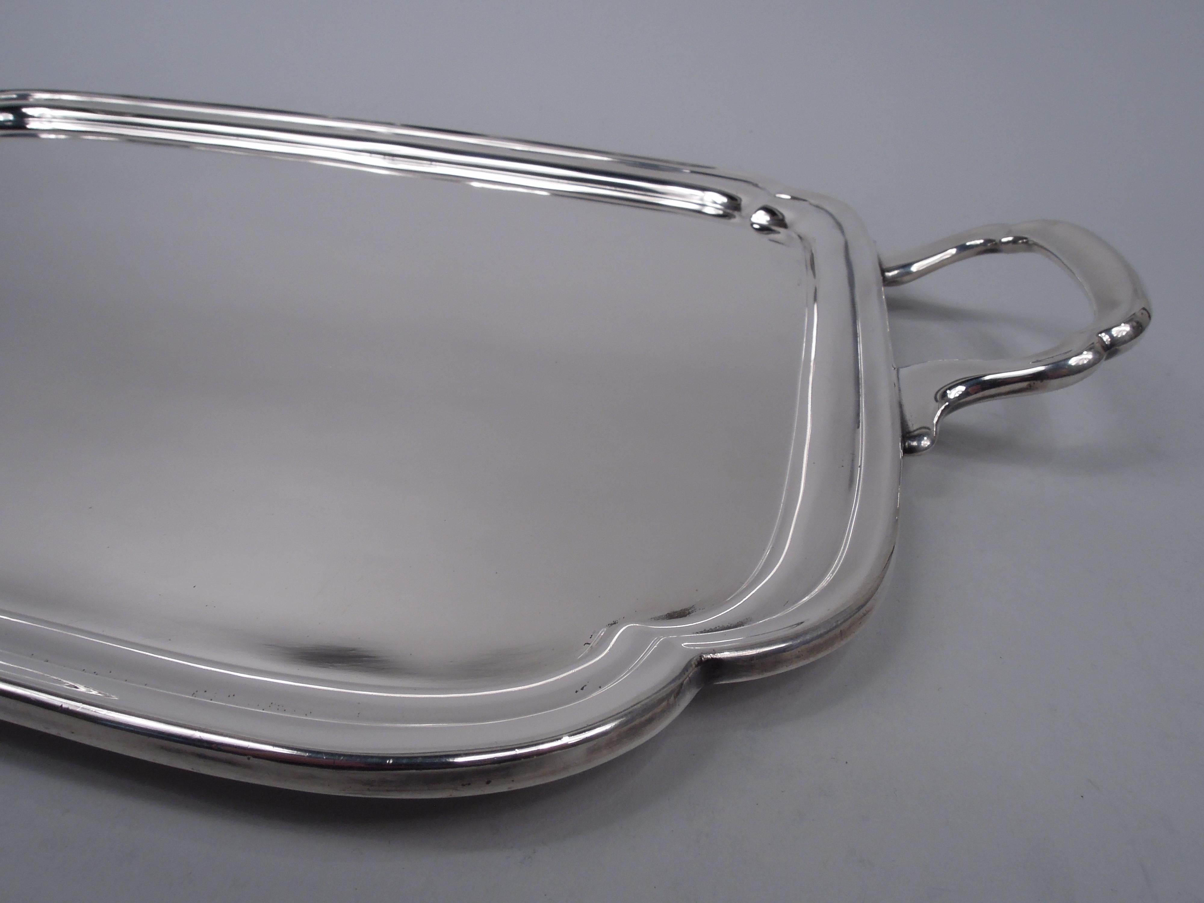 Mid-20th Century English Modern Georgian Sterling Silver Tray by Viner, 1950 For Sale