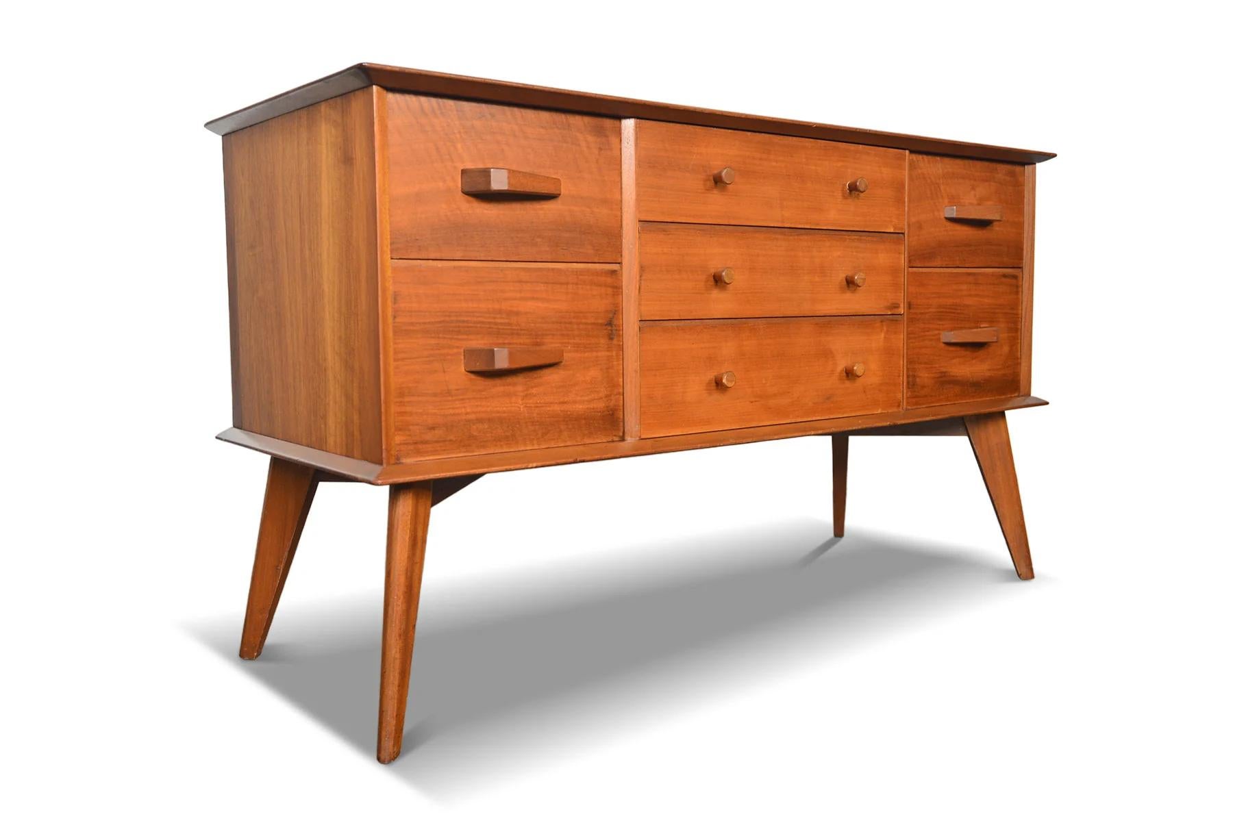 British English Modern Seven Drawer Walnut Dresser For Sale
