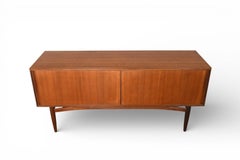 English Modern Sliding Door Credenza in Teak