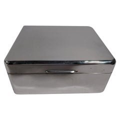 English Modern Smart and Small Sterling Silver Box