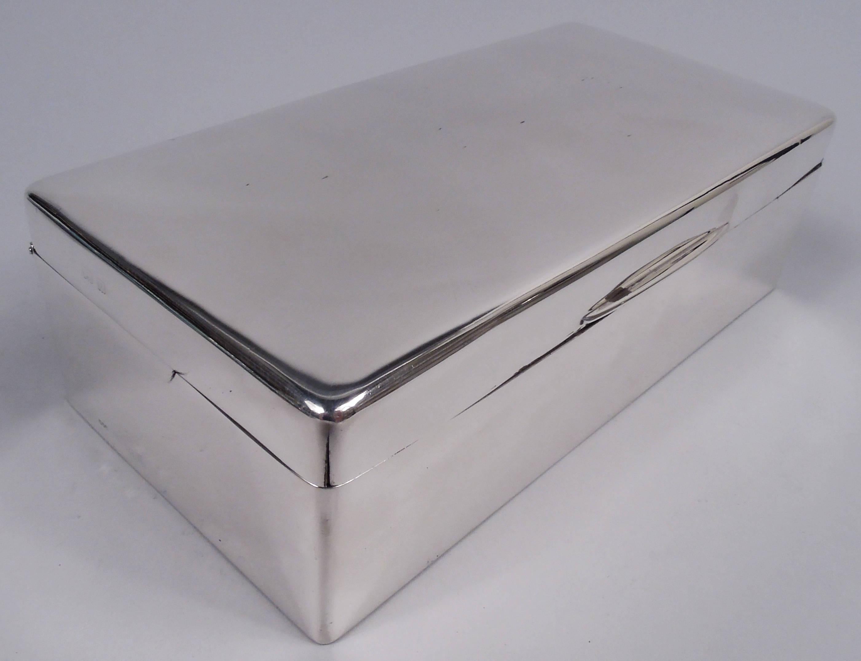 British English Modern Sterling Silver Box, 1938 For Sale