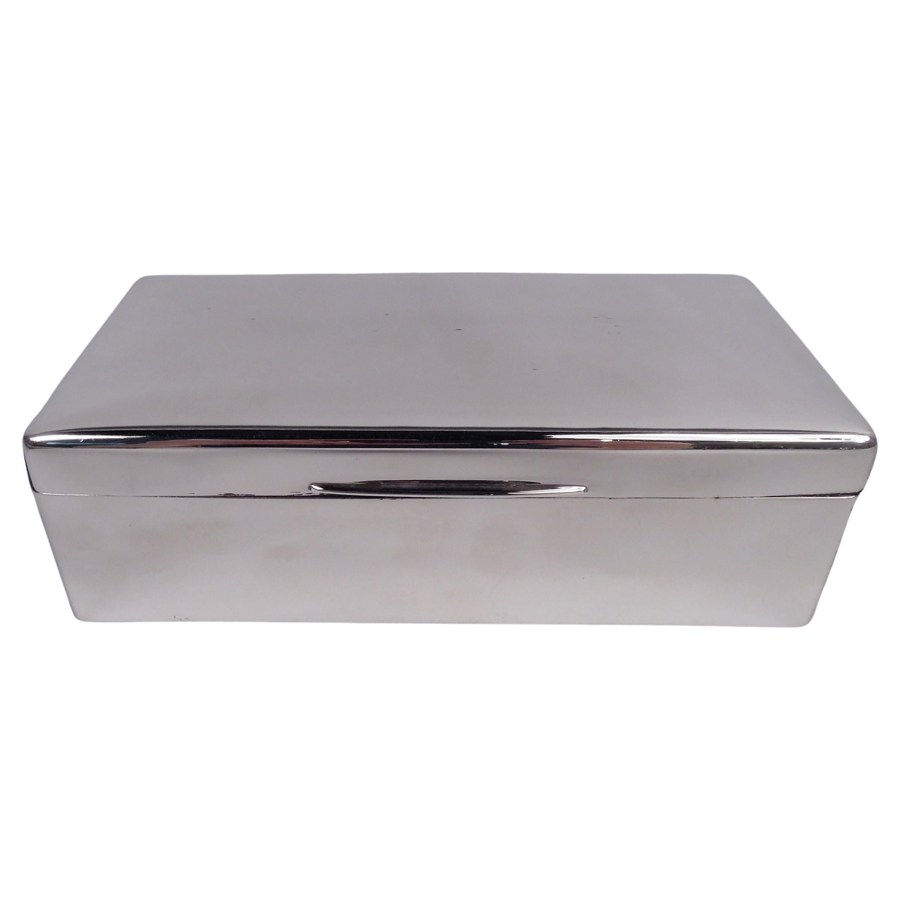 English Modern Sterling Silver Box, 1938 For Sale