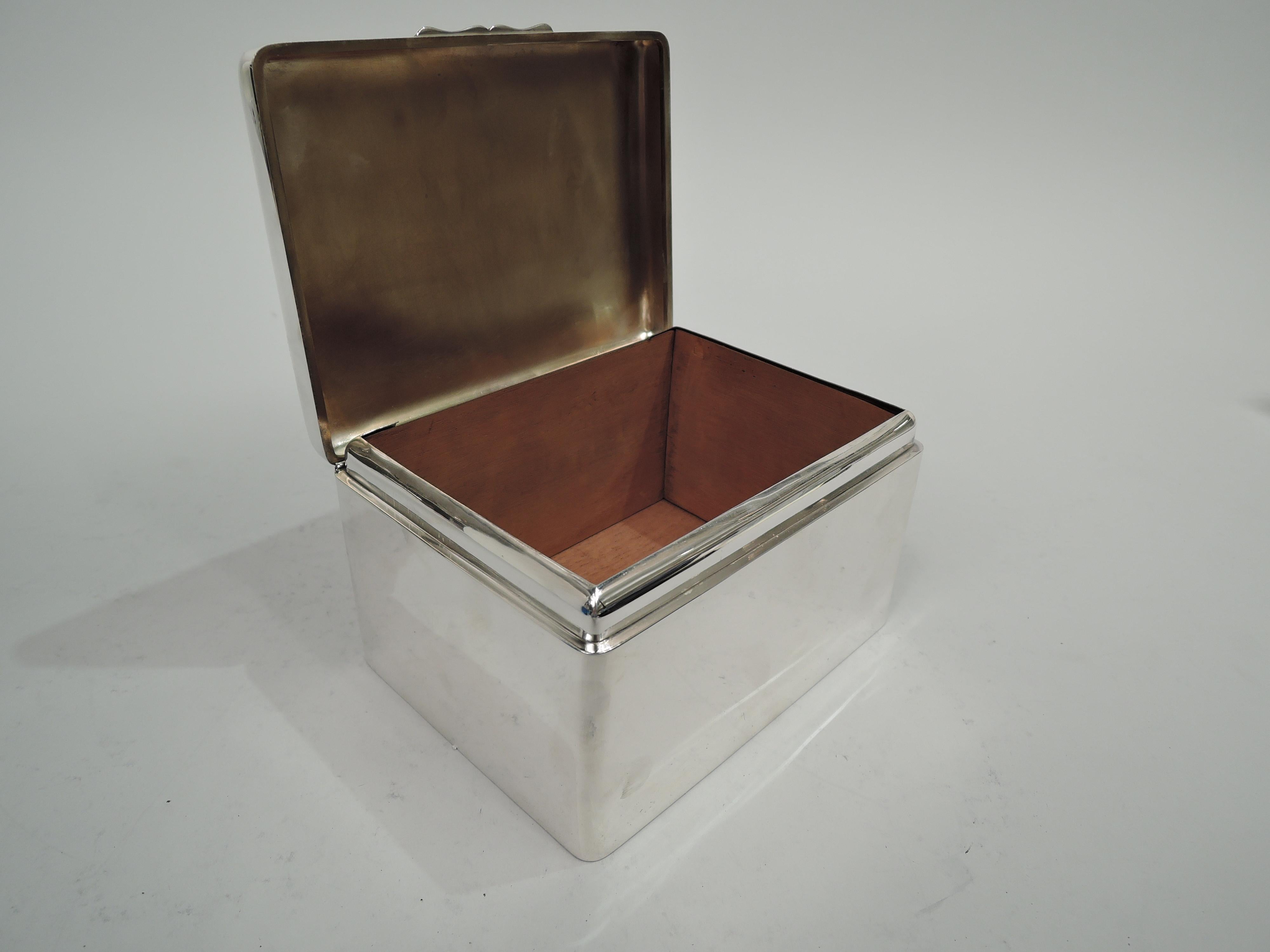 20th Century English Modern Sterling Silver Box For Sale