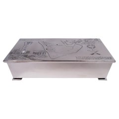 Boîte anglaise moderne en argent sterling avec l'association Arabia