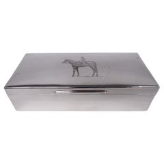 Englische Modern Sterling Silber Pferdebox
