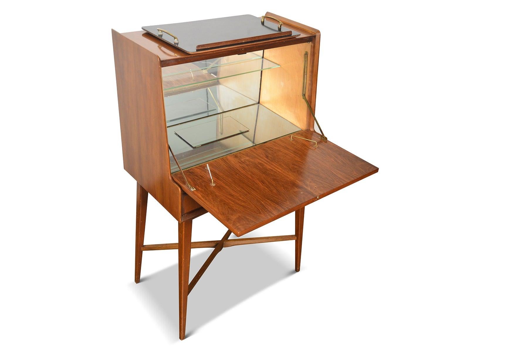 English Modern Tall Mid-Century Cocktail Cabinet For Sale 1