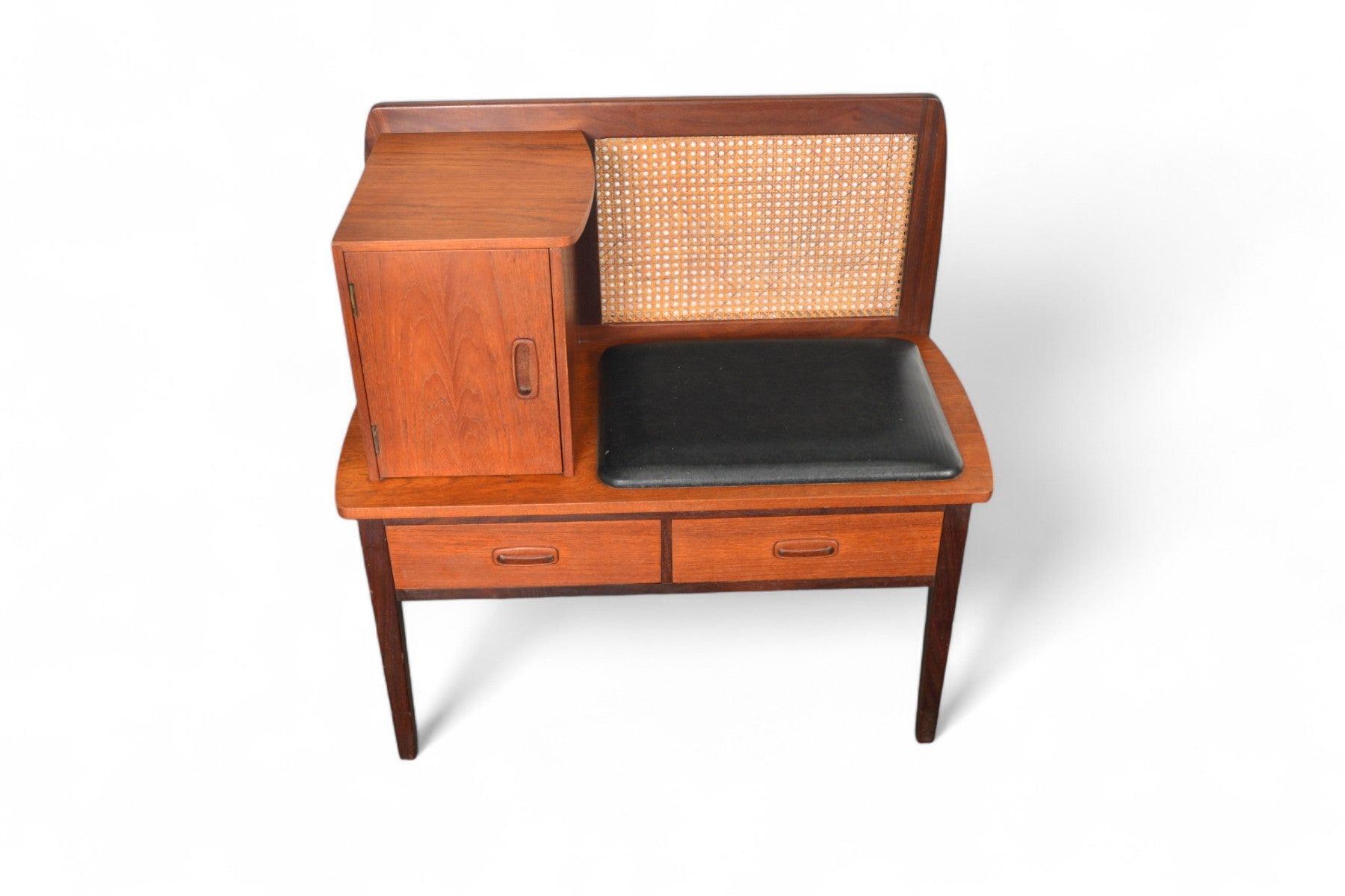 20th Century English Modern Telephone Bench in Teak by Jentique