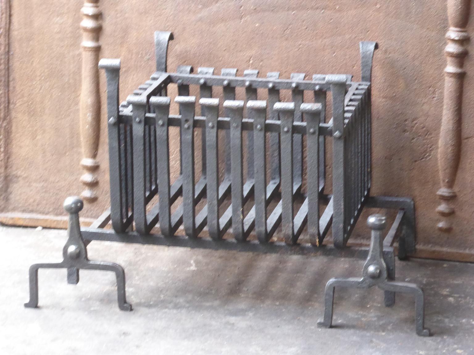 British English Modernist Fireplace Grate, Fire Grate