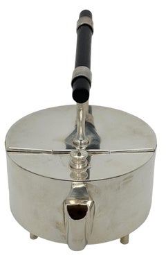 English Modernist Silver Plate Teapot, After Christopher Dresser
