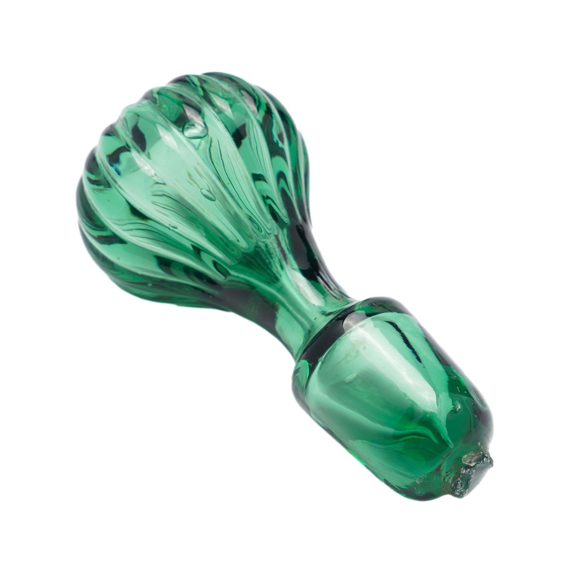 Decanter inglese in vetro verde soffiato a stampo, 1840 ca. in vendita 4