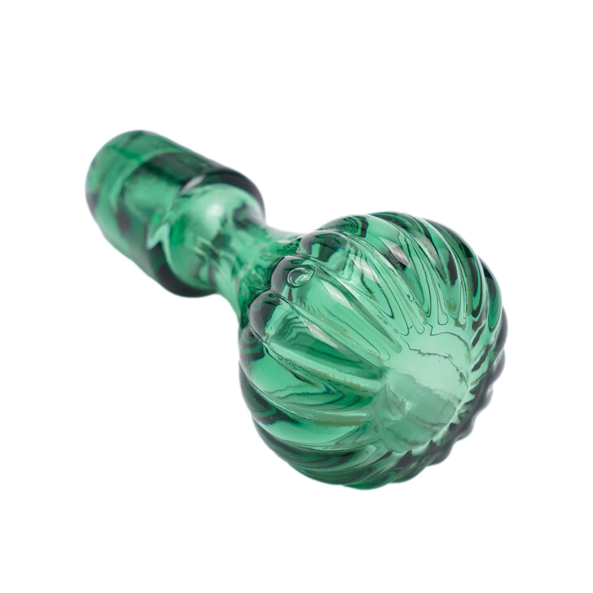 Decanter inglese in vetro verde soffiato a stampo, 1840 ca. in vendita 3