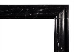 English Molded Bolection Fireplace in Nero Marquina Marble