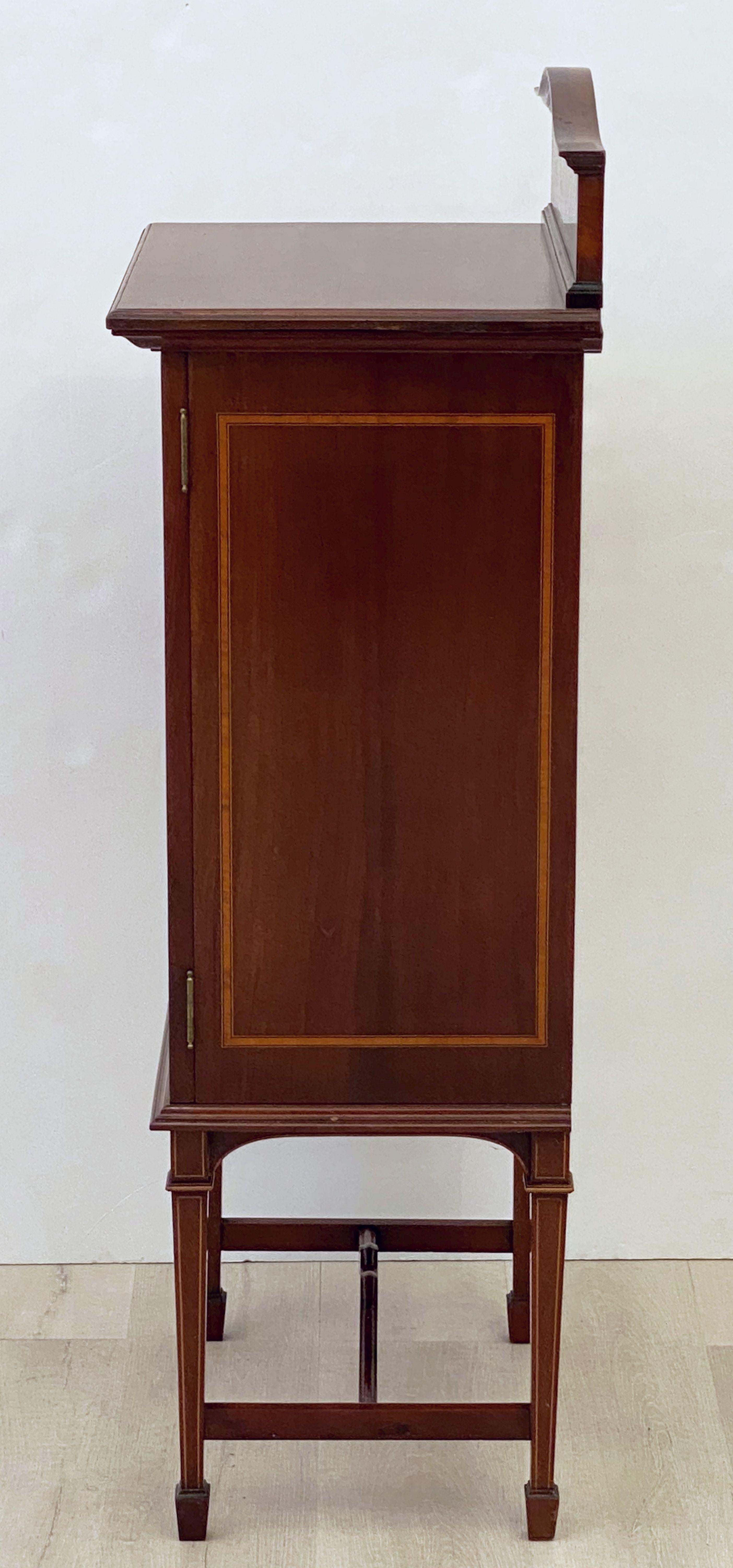 English Music Cabinet of Inlaid Mahogany from the Edwardian Era 8