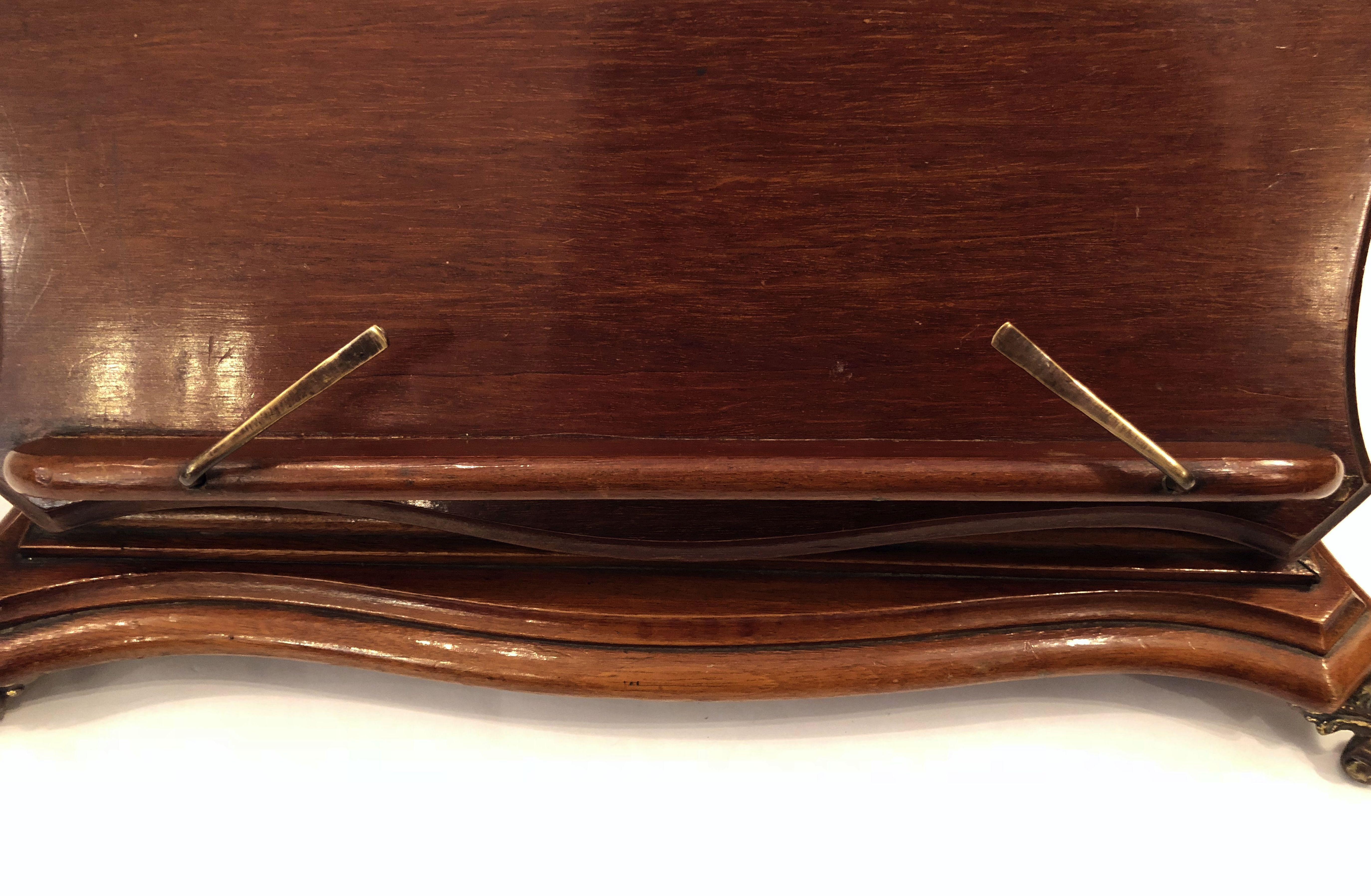 English Music Stand of Mahogany and Brass 4