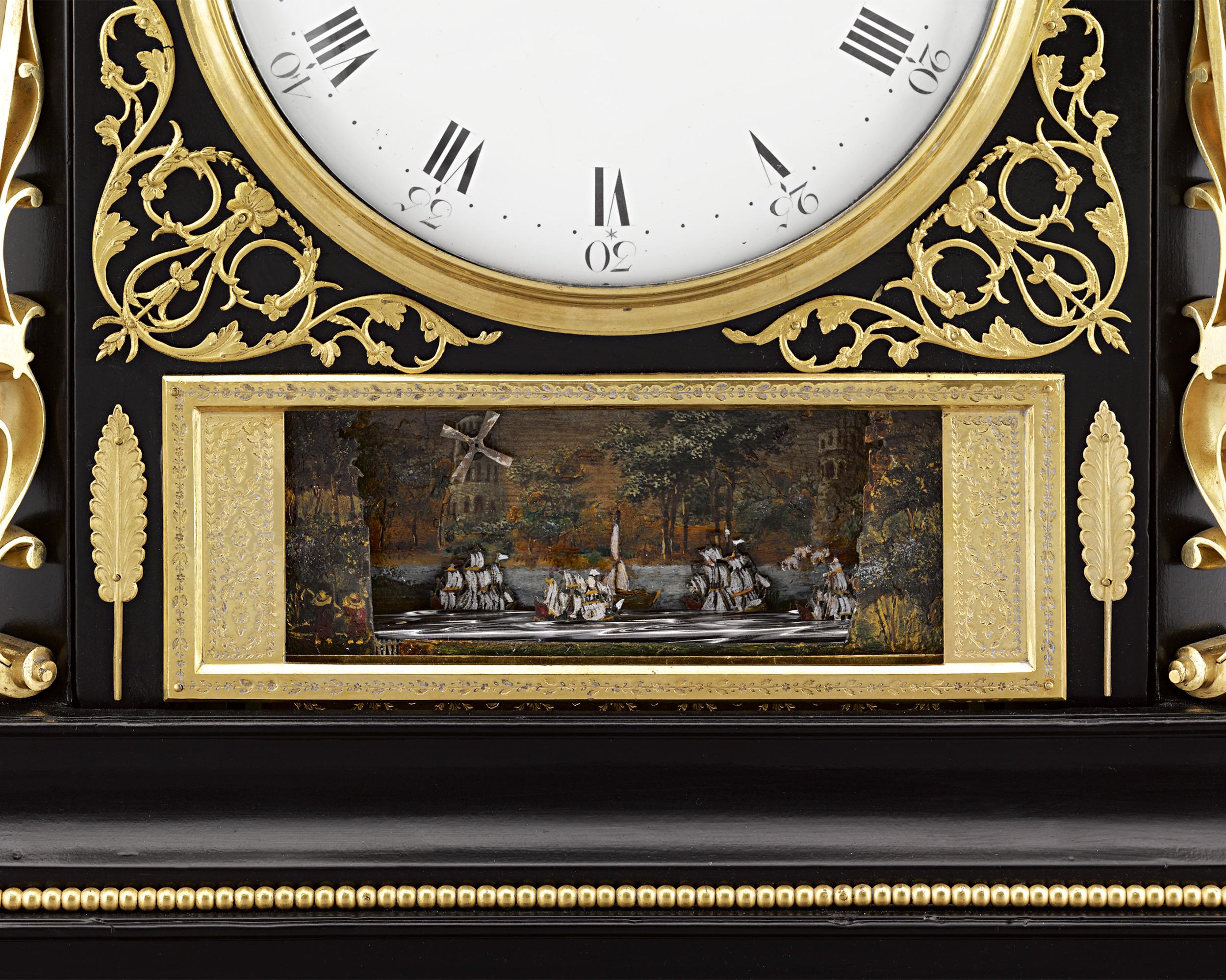 Brass English Musical Diorama Clock