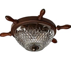 English Nautical Flush Mount Light Fixture