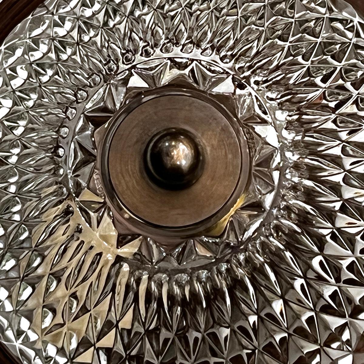 Hand-Carved English Nautical Flush Mount Light Fixture