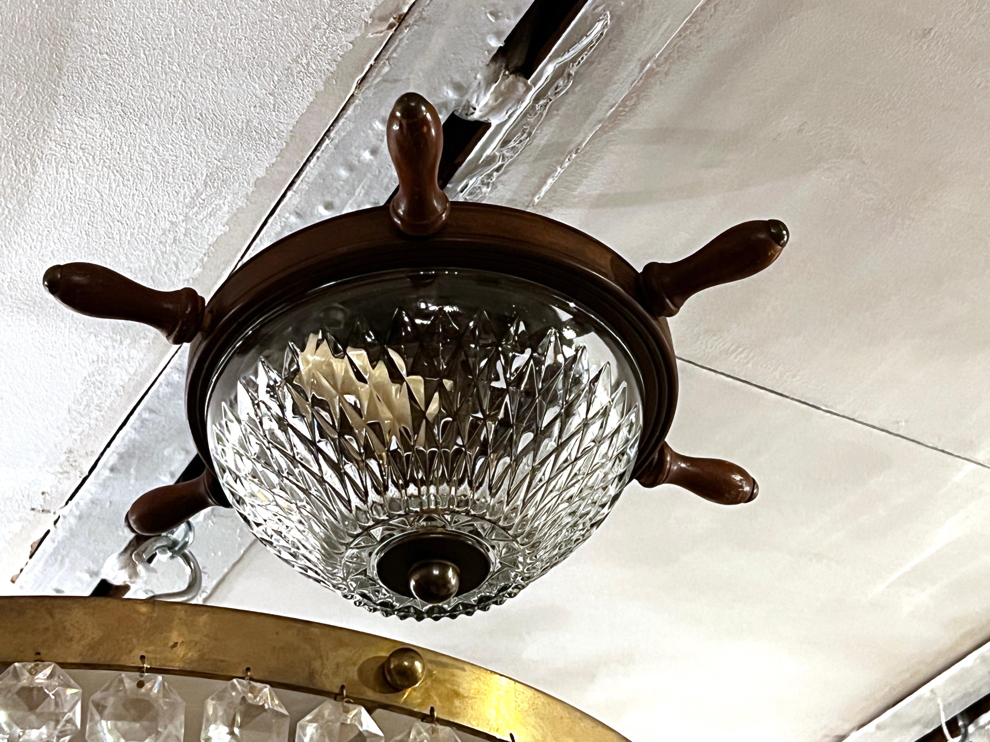 Early 20th Century English Nautical Flush Mount Light Fixture