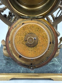 English Nautical Mantel Clock with Barometer and Compass Eight-Day