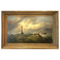 English Navy, Marine Oil on Canvas, 19th Century, Painting