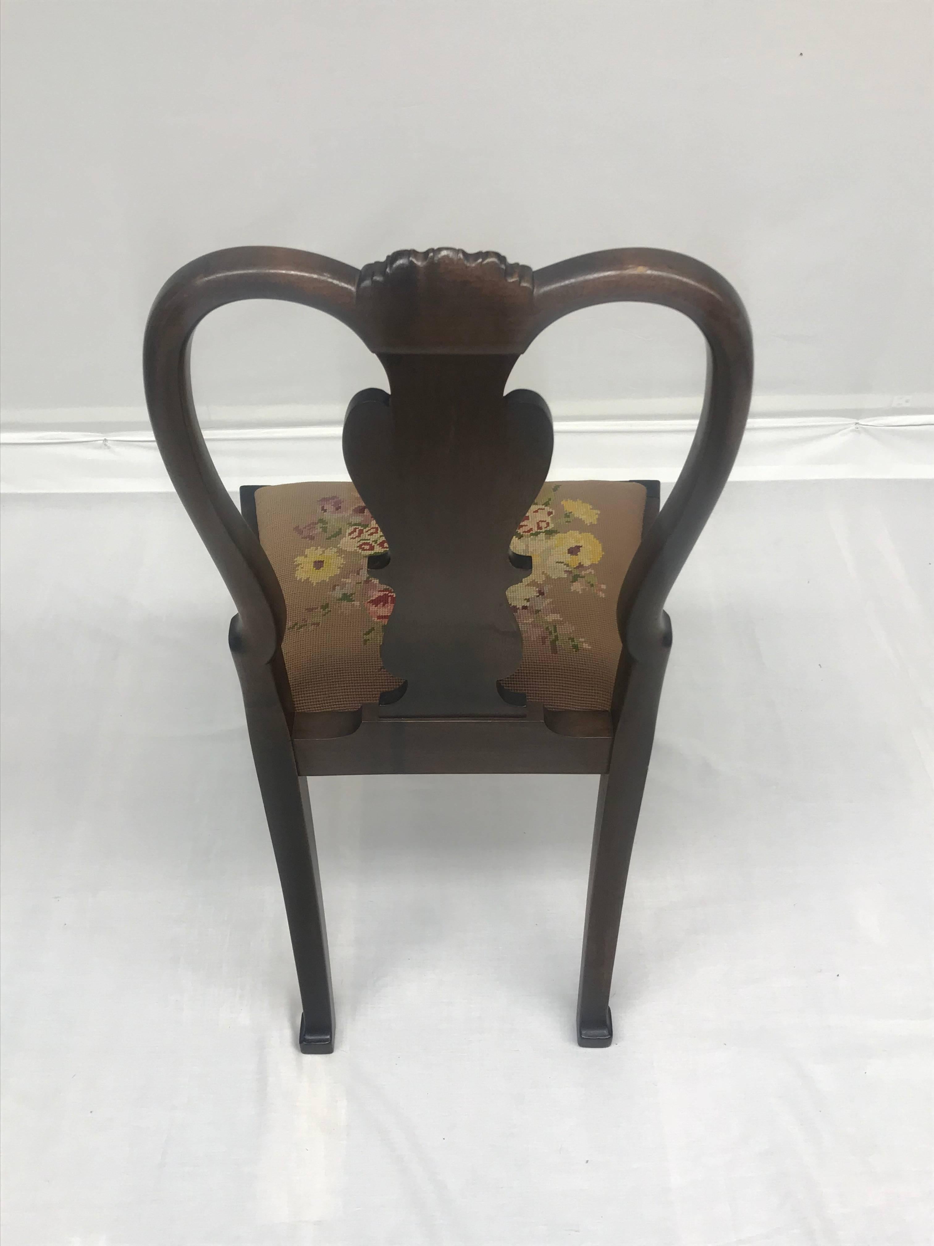 English Needlepoint Dining Chairs, Set of Four For Sale 2