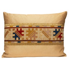 English Needlepoint Throw Pillow