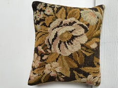 English Needlework Pillow 1850 - 14" x 13"