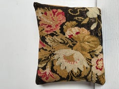 English Needlework Pillow 1850 - 15" x 13"