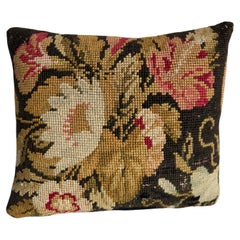 Antique English Needlework Pillow 1850 - 15" x 13"