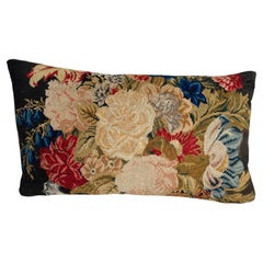 Antique English Needlework Pillow 1850 - 21" x 12"
