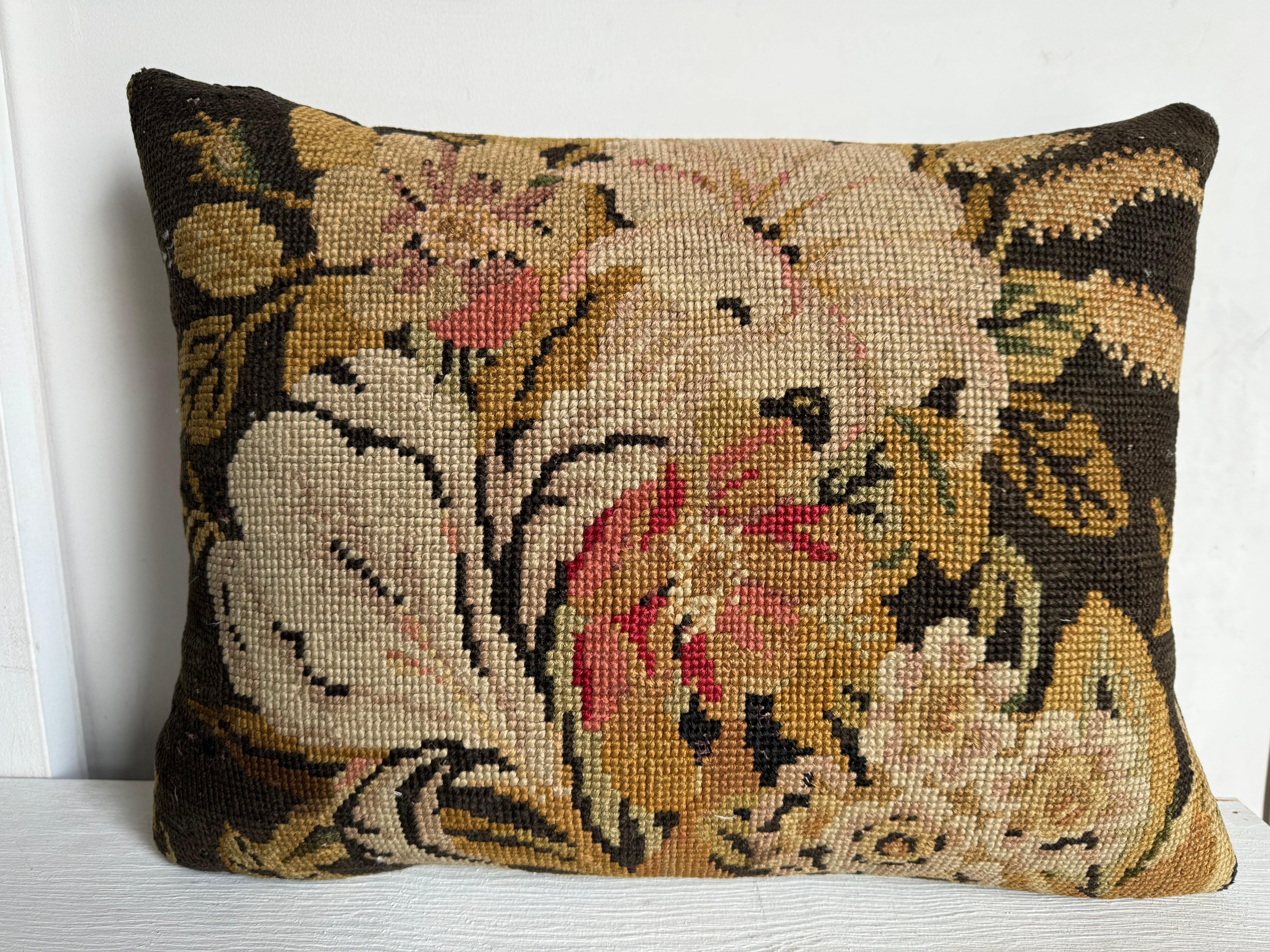 English Needlework Pillow 1850 - 21