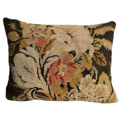 Antique English Needlework Pillow 1850 - 21" x 16"