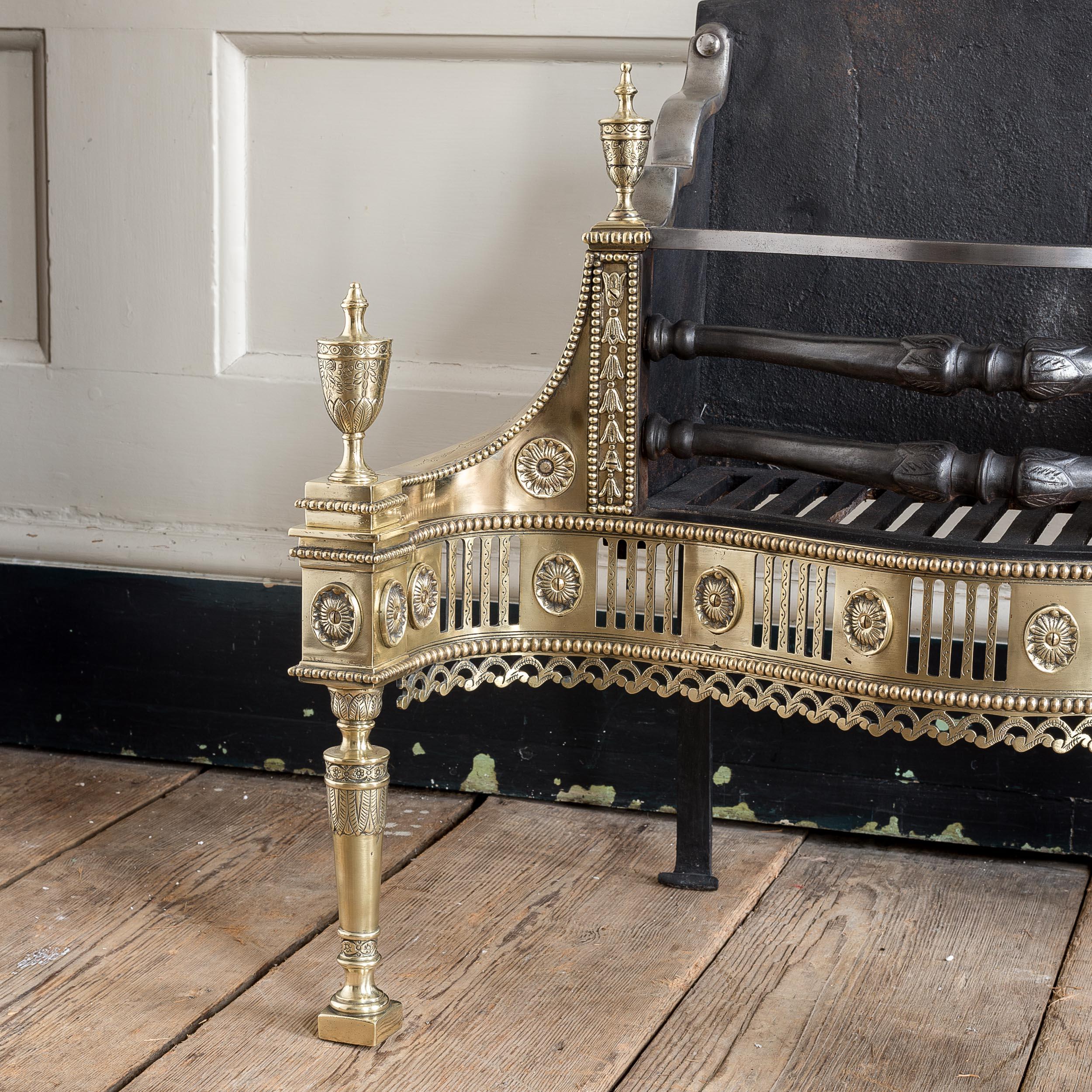 English Neo-Classical Brass and Iron Fire Basket For Sale 5