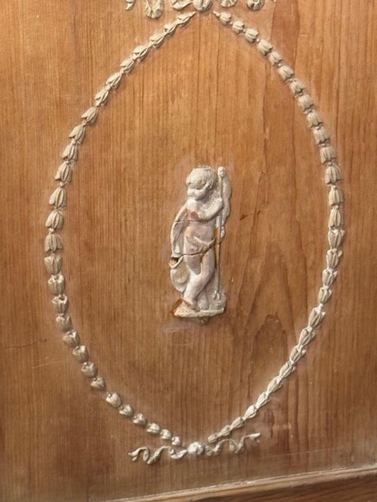 19th Century English Neo-classical Pine Display Cabinet For Sale