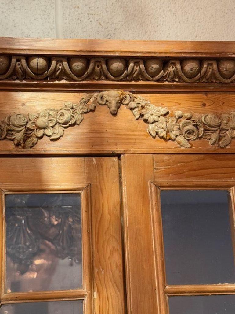 English Neo-classical Pine Display Cabinet For Sale 1