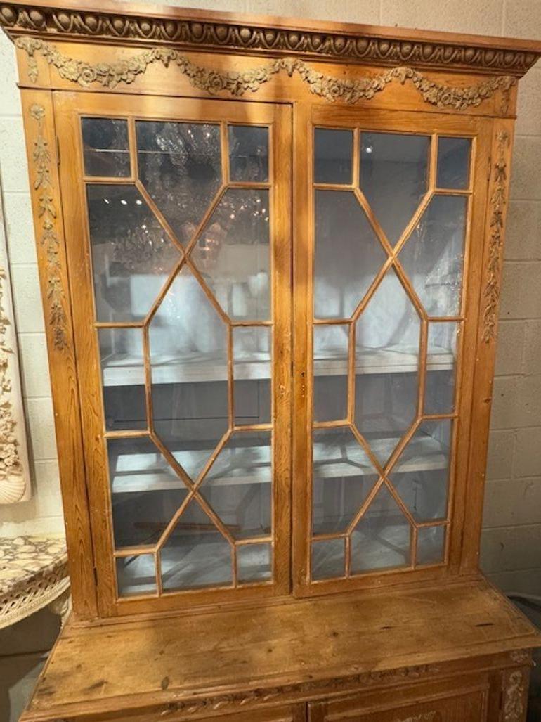 English Neo-classical Pine Display Cabinet For Sale 3