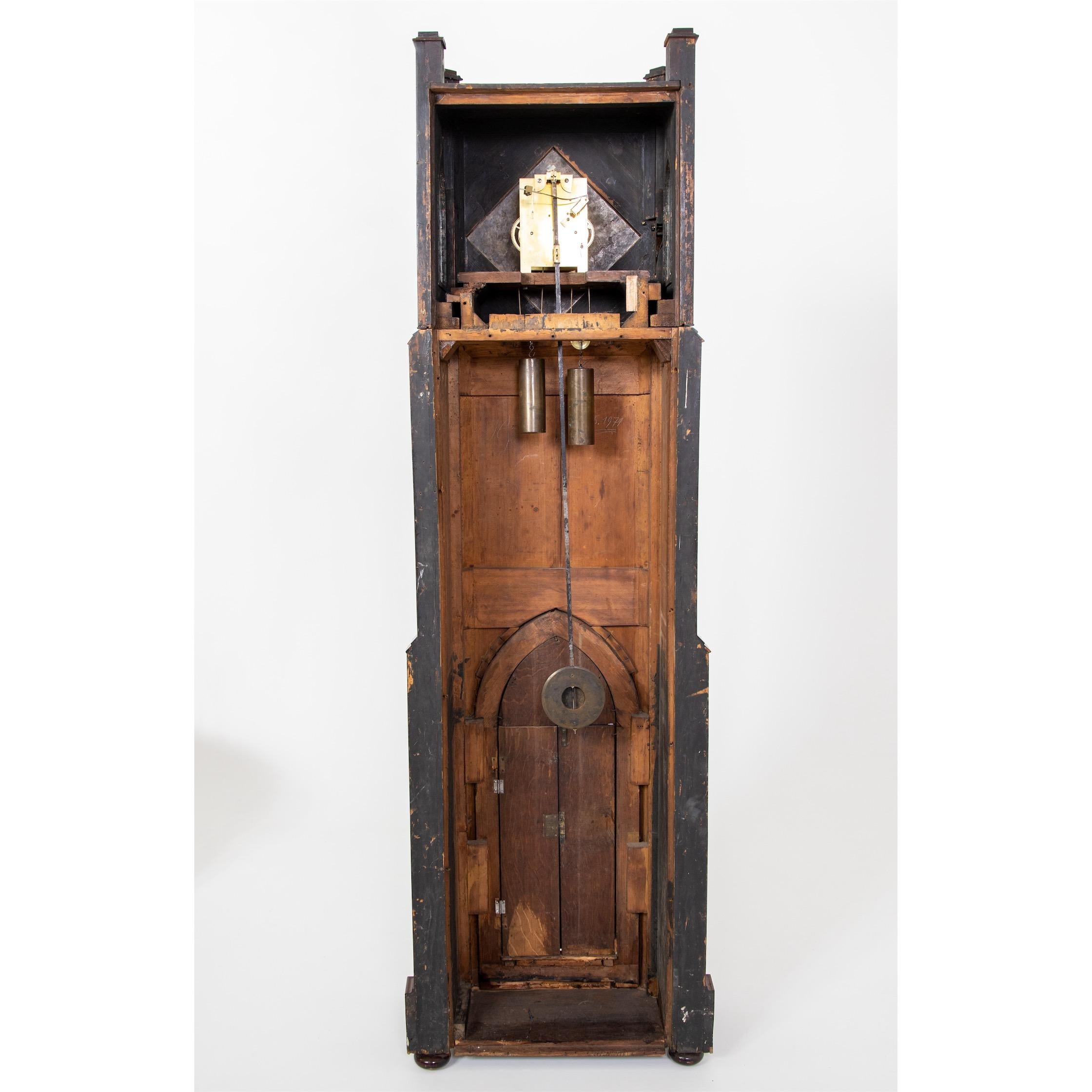 English Neo-Gothic Grandfather Clock, Payne & Co., 19th Century For Sale 1