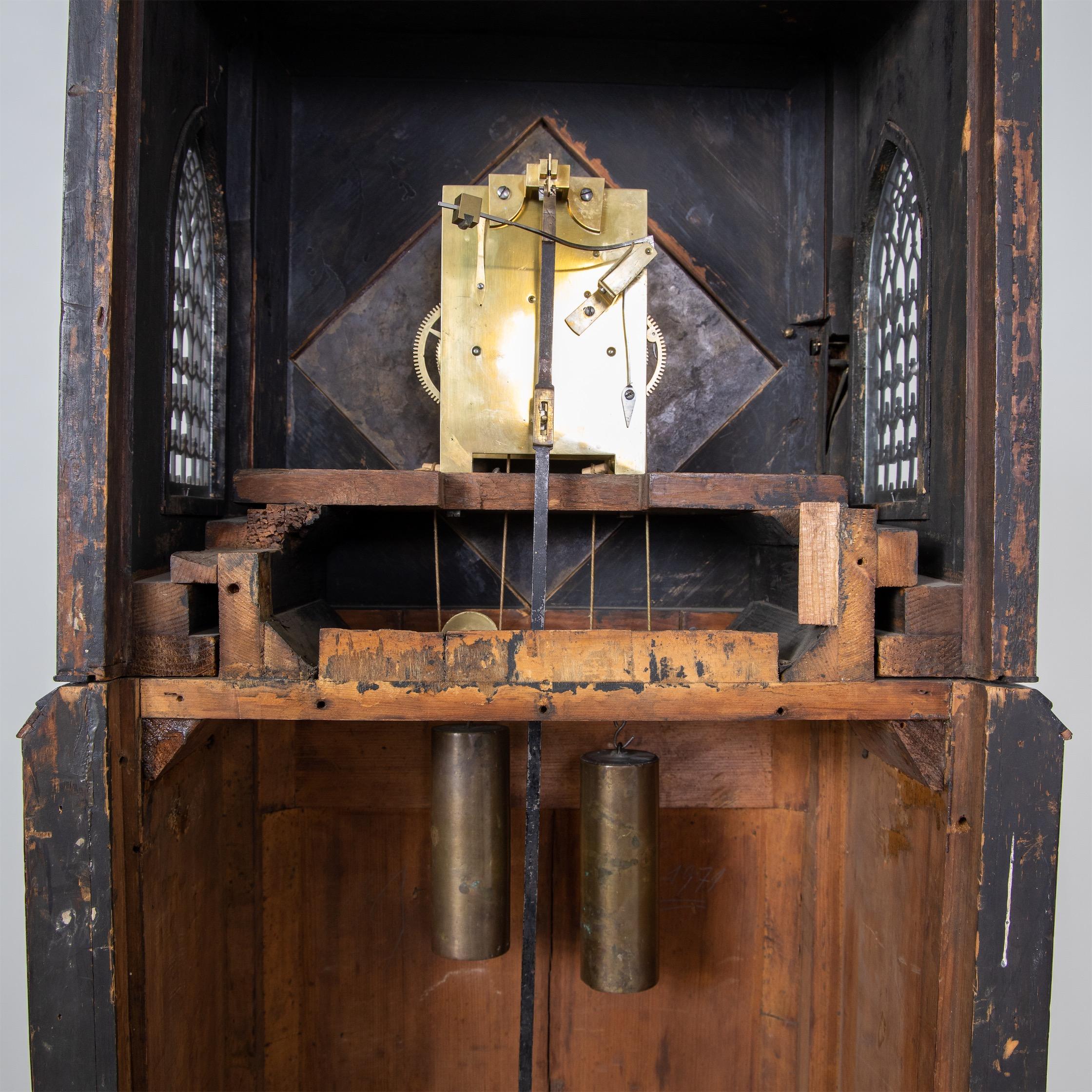 English Neo-Gothic Grandfather Clock, Payne & Co., 19th Century For Sale 2