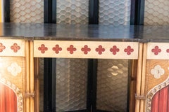 English Neo Gothic Style Faux Painted Sideboard by Graham Carr