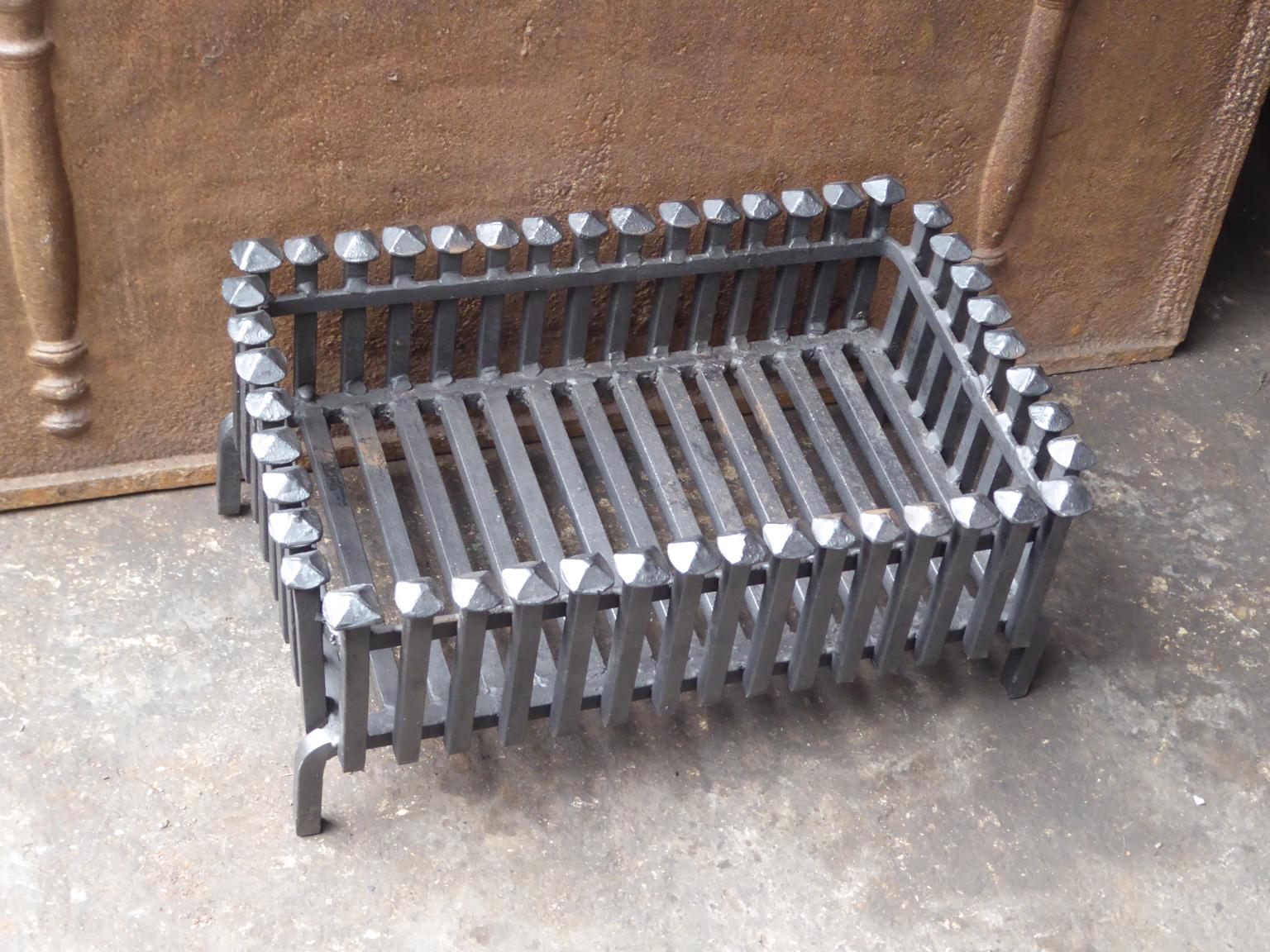 Forged English Neo Gothic Style Fireplace Grate, Fire Grate