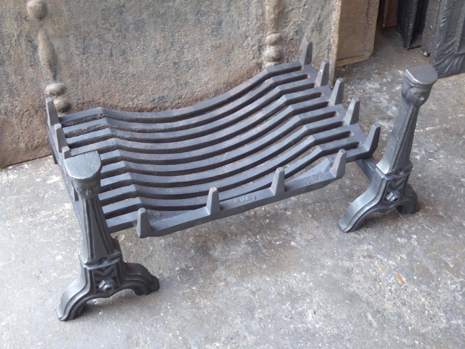 Cast English Neo Gothic Style Fireplace Grate, Fire Grate