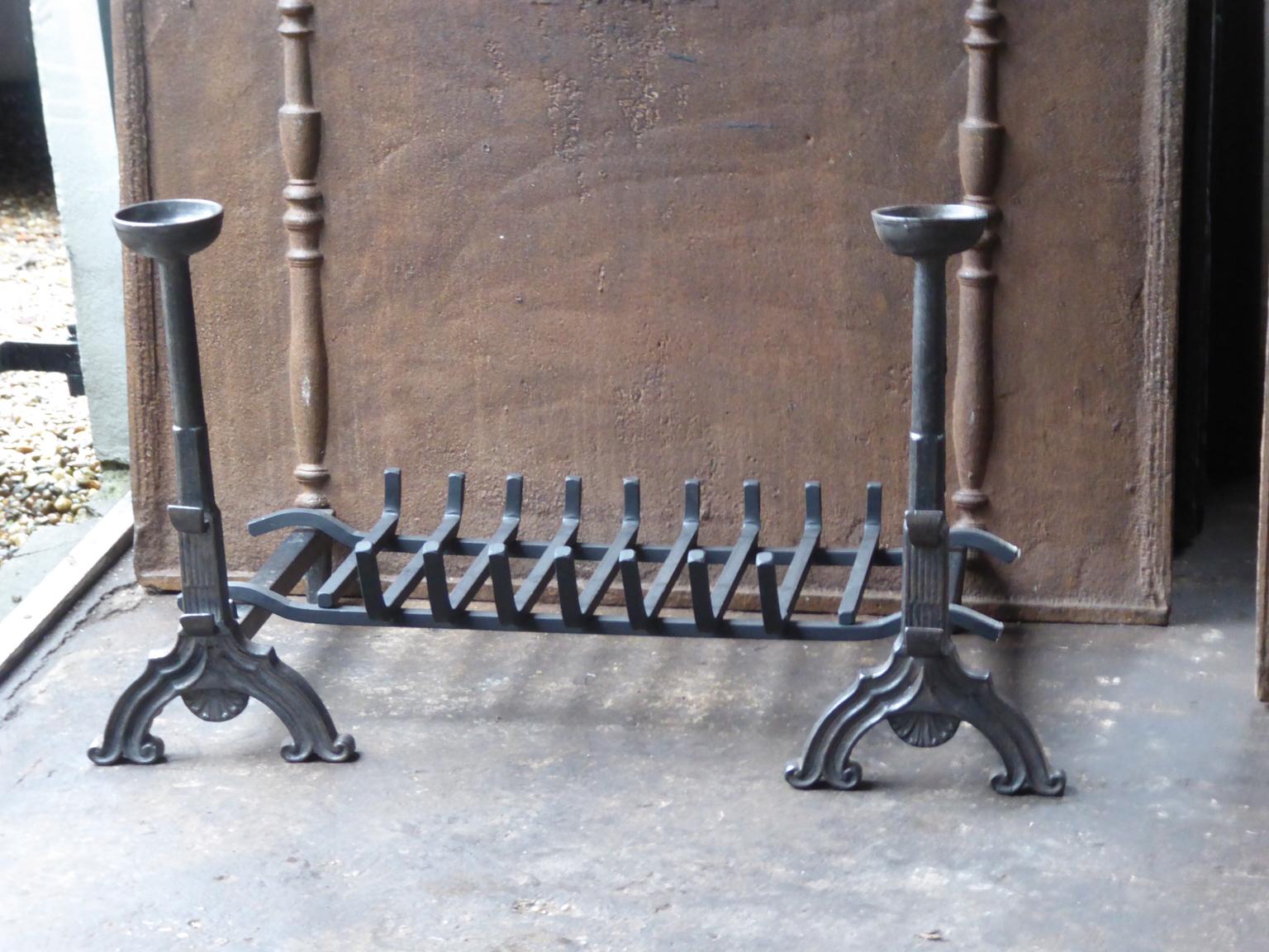 Cast English Neo Gothic Style Fireplace Grate, Fire Grate