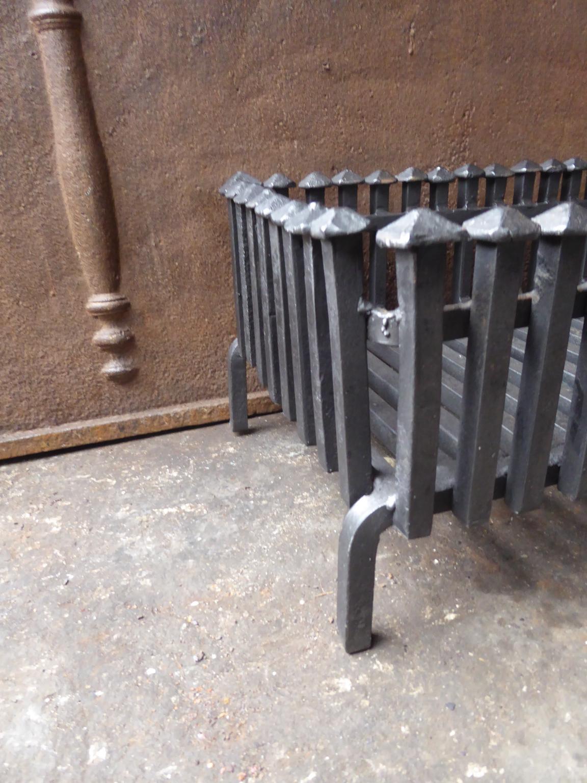 Wrought Iron English Neo Gothic Style Fireplace Grate, Fire Grate